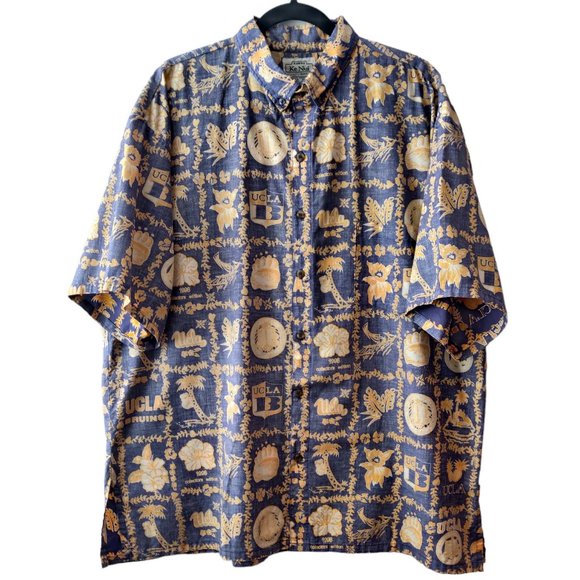 Ke Nui Hawaii Mens UCLA 1996 Collectors Edition Reverse Print Aloha Shirt XXL - Picture 1 of 7